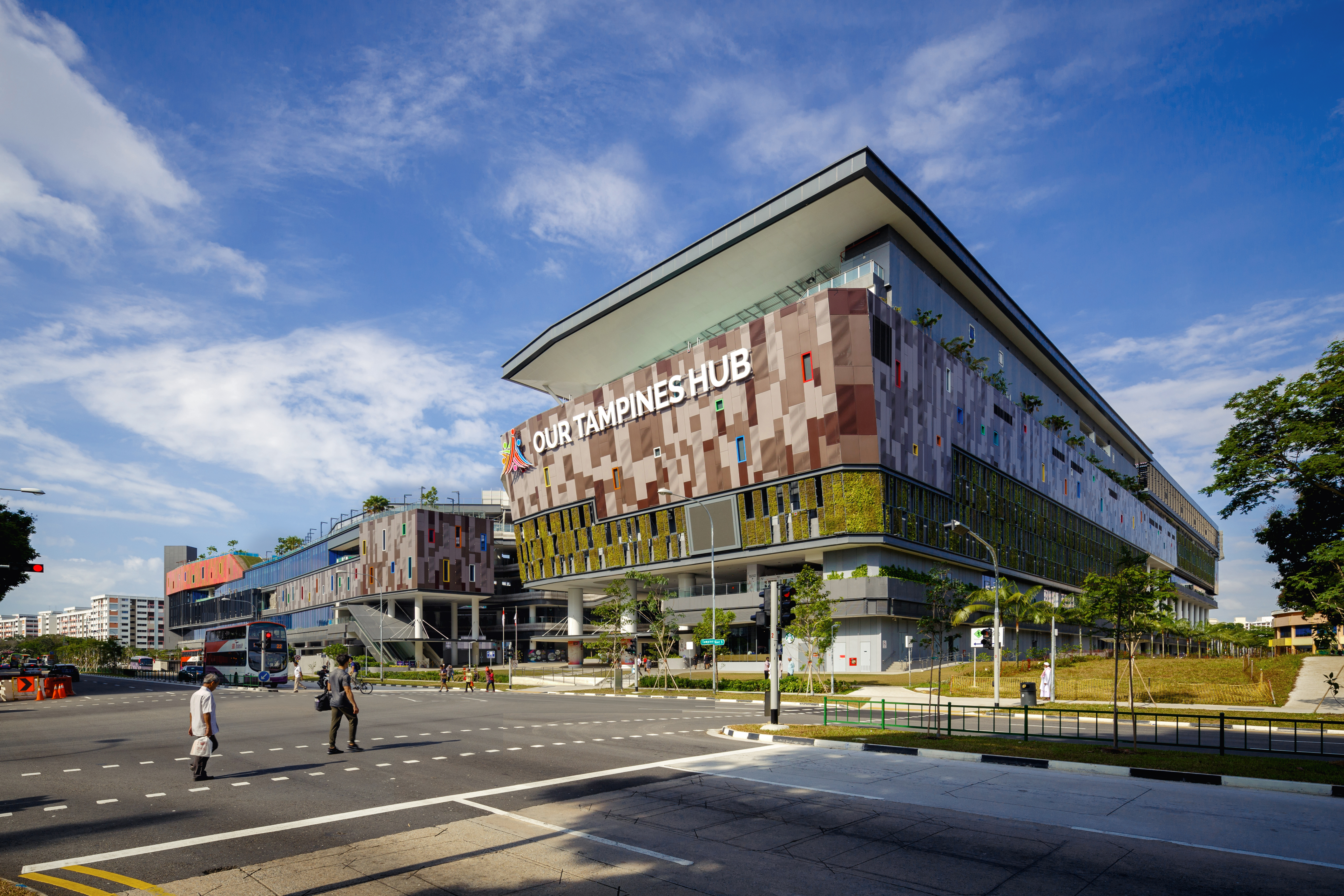 Street level view of Our Tampes Hub by DP Architects