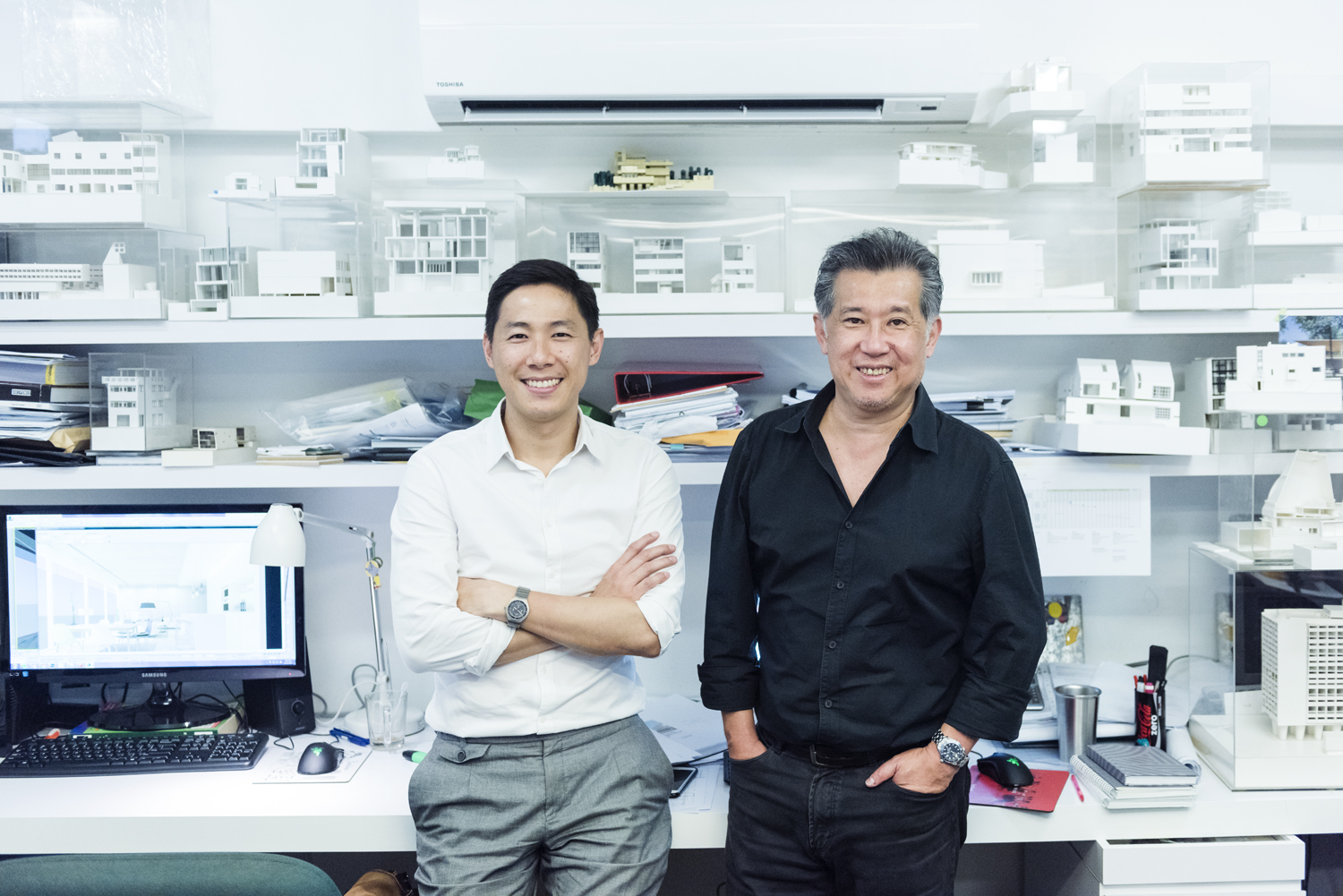 Architects Rene Tan and Jonathan Quek at their office
