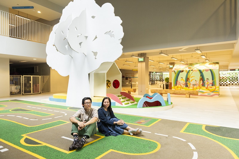 Architects Victor Lee and Jacqueline Yeo at the Rainbow Centre extension